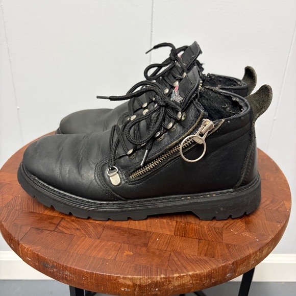 Vintage Harley-Davidson Black Leather Zip/Lace Women's Motorcycle Boots Size8.5 - Picture 6 of 10